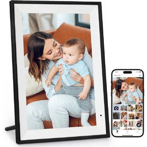 WiFi Digital Picture Frame, 10.1 Inch Digital Photo Frame with1280x800 IPS LCD Touch Screen, 32GB Storage, Auto-Rotate Photo Frame Share Your Photos and Videos via AiMOR App, Black in Kuwait