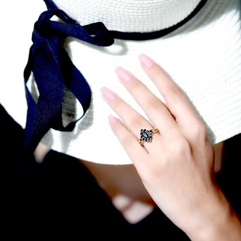 Natural Black Onyx Cocktail Ring For Women, Aaa Quality, Marquise Black Onyx Statement Ring - With Jewelry Box in Saudi Arabia