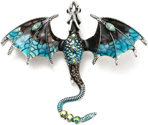 1Pc Dragon Alloy Brooch Animal Enamel Lapel Pin Badge for Backpack Clothes Brooches Badges Decorations Ornaments 70.5x61x10.5mm (2.78x2.4x0.41 inch) in Saudi Arabia