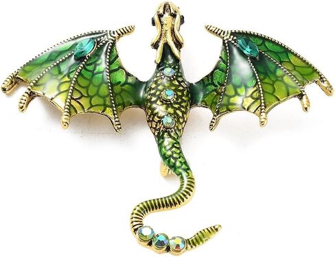 1Pc Dragon Alloy Brooch Animal Enamel Lapel Pin Badge for Backpack Clothes Brooches Badges Decorations Ornaments 70.5x61x10.5mm (2.78x2.4x0.41 inch) in Saudi Arabia
