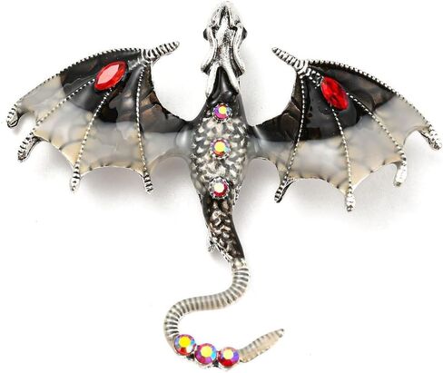 1Pc Dragon Alloy Brooch Animal Enamel Lapel Pin Badge for Backpack Clothes Brooches Badges Decorations Ornaments 70.5x61x10.5mm (2.78x2.4x0.41 inch) in Saudi Arabia