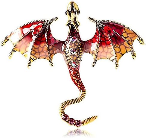 1Pc Dragon Alloy Brooch Animal Enamel Lapel Pin Badge for Backpack Clothes Brooches Badges Decorations Ornaments 70.5x61x10.5mm (2.78x2.4x0.41 inch) in Saudi Arabia