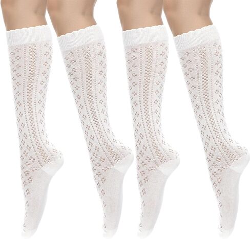 2 Pairs Lace Knee High Socks, Lace Fishnet Stockings Laces Boot Socks Knee High Sock Fishnet Boot Sock One Size in Saudi Arabia