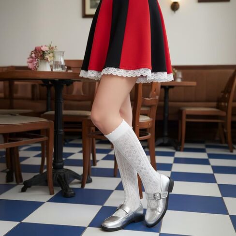 2 Pairs Lace Knee High Socks, Lace Fishnet Stockings Laces Boot Socks Knee High Sock Fishnet Boot Sock One Size in Saudi Arabia