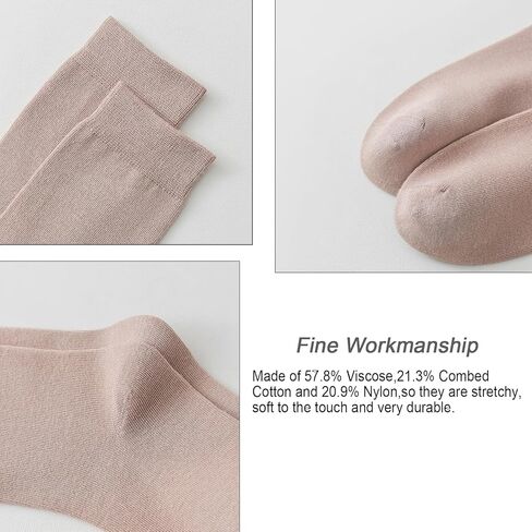 Womens Cotton Crew Socks Soft Dress Socks Bootie Sock for Business Trouser Casual,Non-Binding in Saudi Arabia