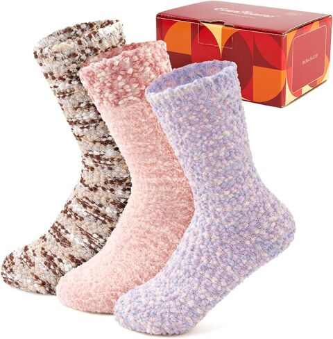 EverFoams Cozy Women Chenille Socks 3-Pair Set in Saudi Arabia