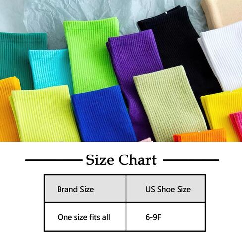 10 Pack Women's Solid Color Mid-Calf Socks Set - Candy Colors, Anti-Odor and Moisture-Wicking, One Size Fits Most in Saudi Arabia