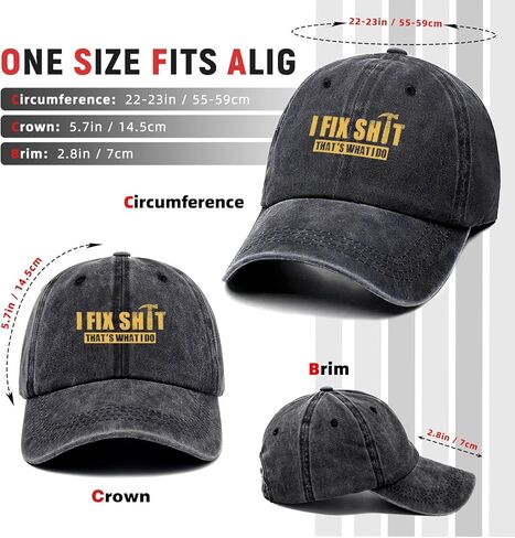 I Fix Shit Cap That's What I Do Funny Printed Cotton Baseball Cap Adjustable Retro Washed Lightweight and Breathable Unisex Outdoor Trucker Hat, for Birthday Father's Day Men Dad Grandpa Husband Gifts in Saudi Arabia