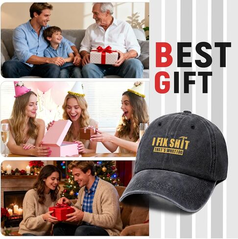 I Fix Shit Cap That's What I Do Funny Printed Cotton Baseball Cap Adjustable Retro Washed Lightweight and Breathable Unisex Outdoor Trucker Hat, for Birthday Father's Day Men Dad Grandpa Husband Gifts in Saudi Arabia