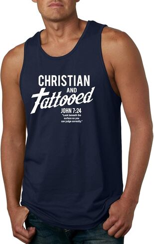 قميص بدون أكمام للرجال من Christian and Tattooed John 7:24 ملهم/مسيحي in Kuwait