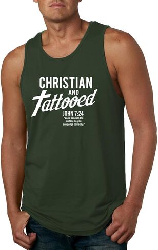 قميص بدون أكمام للرجال من Christian and Tattooed John 7:24 ملهم/مسيحي in Kuwait