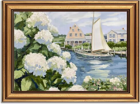 Gold Framed Vintage Floral Canvas Wall Art Rose Garden Painting Picture Wall Decor Neutral English Cottage Poster Print Artwork for Living Room Bedroom Country Home Decoration 9x11in in Saudi Arabia