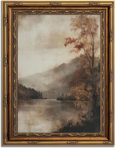Gold Framed Vintage Floral Canvas Wall Art Rose Garden Painting Picture Wall Decor Neutral English Cottage Poster Print Artwork for Living Room Bedroom Country Home Decoration 9x11in in Saudi Arabia