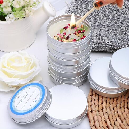 64Pack 2oz Aluminum Tin Jars, Metal Round Tins with Screw Lid for Lotion Bars, Balms, Cream, Salve, Spices, Toiletries in Saudi Arabia
