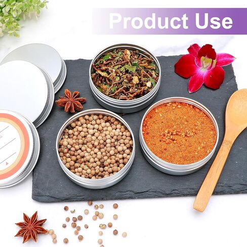 64Pack 2oz Aluminum Tin Jars, Metal Round Tins with Screw Lid for Lotion Bars, Balms, Cream, Salve, Spices, Toiletries in Saudi Arabia
