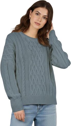 Buauty Women's Oversized Chunky Cable Knit Crewneck Sweater Fall Winter Long Sleeve Casual Pullover Tops Daily Outfits in Saudi Arabia