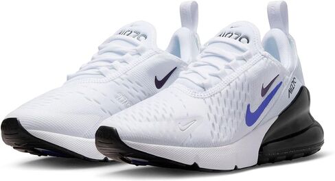 NIKE Air Max 270 Grade School Lifestyle Shoes (White/Blue) in Saudi Arabia