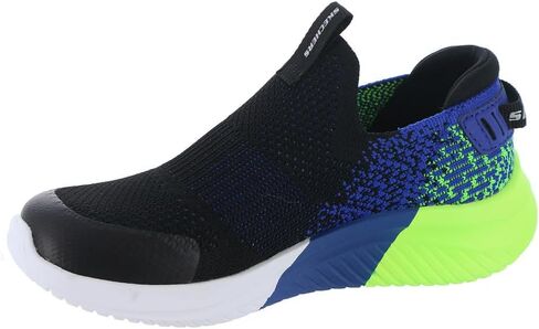 Skechers Kids Boys Ultra Flex 3.0 Sneaker, Black/Blue/Lime, 12 in Saudi Arabia