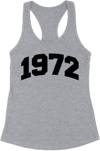 تي شيرت TeesAndTankYou 1972 على طراز الكلية بدون أكمام مناسب بظهر Racerback للنساء in Kuwait