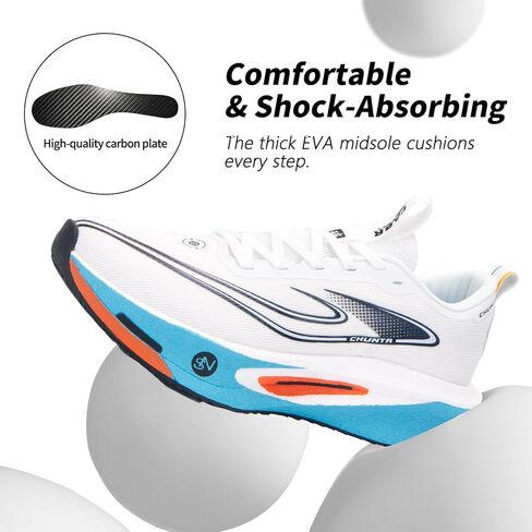 Carbon Plate Racing Road Running Shoes for Men Stable Support Shock-Relief Ultra-Light TPU Outsole Rebound Marathon Sneakers in Saudi Arabia