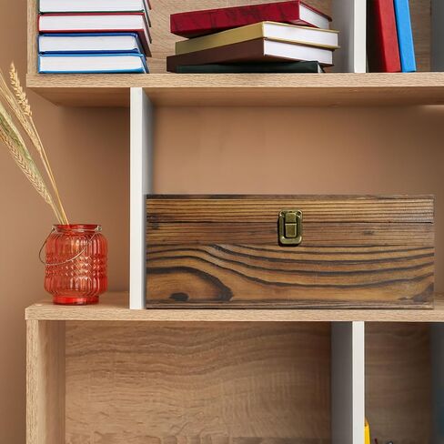 Large Wooden Keepsake Box, Vintage Storage Box with Hinged Lid, Decorated Wooden Memory Box for Crafts Art Hobbies Photos and Valentine's Day Decoration in Saudi Arabia