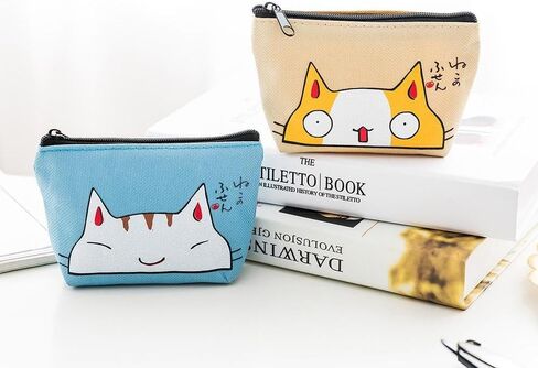 Cat Coin Purses Women Wallets Small Cute Cartoon Animal Card Holder Key Bag Money Bags for Girls (beige) in Saudi Arabia
