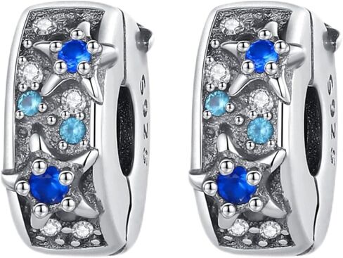 مجوهرات 2 قطعة مقاطع على السحر 925 الفضة الاسترليني الحب القلب أمي نجم البحر القمر سدادات الفواصل للنساء تناسب الأساور عيد الأم عيد الميلاد هدايا عيد الميلاد للأمهات الأصدقاء in Kuwait