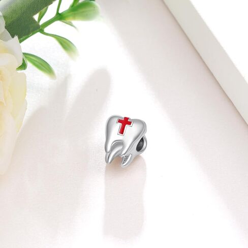 Tooth Charm Tooth jewelry 925 Sterling Silver Dental Assistant Gifts Teeth Jewelry for Women Dentist Gift Teeth Pandora Charm in Saudi Arabia