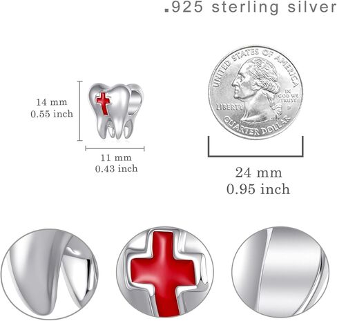Tooth Charm Tooth jewelry 925 Sterling Silver Dental Assistant Gifts Teeth Jewelry for Women Dentist Gift Teeth Pandora Charm in Saudi Arabia