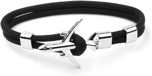 HoHaNa Airplane Anchor Bracelets Men Charm Rope Chain Bracelet Male Women Air force style Wrap Metal Sport Hook in Saudi Arabia