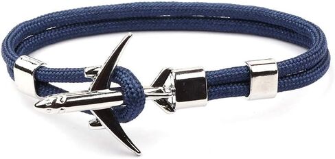HoHaNa Airplane Anchor Bracelets Men Charm Rope Chain Bracelet Male Women Air force style Wrap Metal Sport Hook in Saudi Arabia