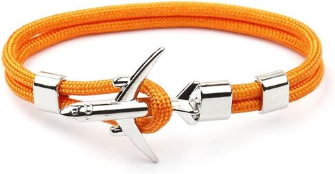HoHaNa Airplane Anchor Bracelets Men Charm Rope Chain Bracelet Male Women Air force style Wrap Metal Sport Hook in Saudi Arabia