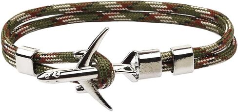 HoHaNa Airplane Anchor Bracelets Men Charm Rope Chain Bracelet Male Women Air force style Wrap Metal Sport Hook in Saudi Arabia