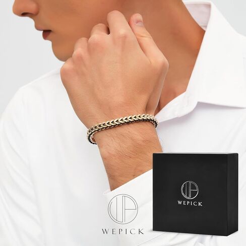 Gold Bracelets for Men 18K Gold Plated Franco Link Chain Stainless Steel Bracelet Adjustable Bracelet Men Non Tarnish in Saudi Arabia