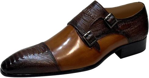 Santimon Men’s Casual Shoes Double Monk Strap Loafers – Leather Dress Mocasines for Business, Wedding & Formal Events in Saudi Arabia