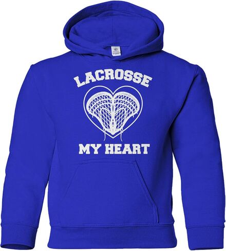 Threadrock Kids Lacrosse My Heart Youth Hoodie Sweatshirt in Saudi Arabia