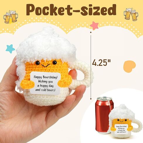 LotFancy Mini Positive Crochet Animals, Friend Birthday Gifts for Women, Handmade Emotional Support Crochet, Small Funny Gifts with DIY Message Card, Knitted Cute Stuff Decor in Kuwait