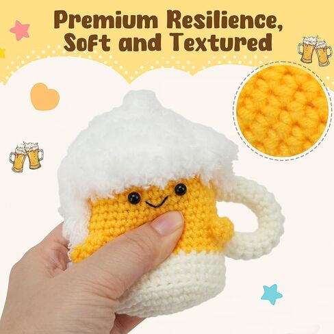 LotFancy Mini Positive Crochet Animals, Friend Birthday Gifts for Women, Handmade Emotional Support Crochet, Small Funny Gifts with DIY Message Card, Knitted Cute Stuff Decor in Kuwait