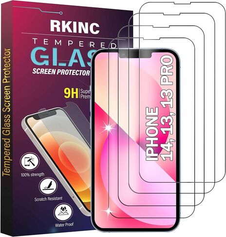 RKINC Screen Protector [3-Pack] for iPhone 15 6.1-Inch, Tempered Glass Film Screen Protector, 0.33mm [LifetimeWarranty][Bubble-Free][Anti-Scratch][Anti-Shatter] in Saudi Arabia