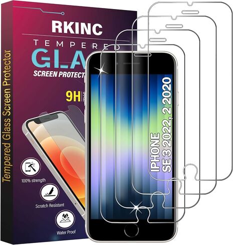 RKINC Screen Protector [3-Pack] for iPhone 15 6.1-Inch, Tempered Glass Film Screen Protector, 0.33mm [LifetimeWarranty][Bubble-Free][Anti-Scratch][Anti-Shatter] in Saudi Arabia