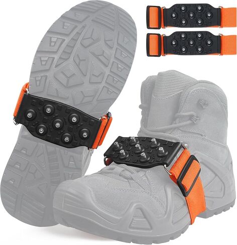 Mid-Sole Ice Cleats for Shoes and Boots Non Slip Ice Shoes Gripper Crampons for Hiking Boots Women Men Outdoor Indoor Traction Cleat Walking on Snow Winter Ice Fishing Gear in Saudi Arabia