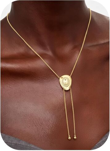 Magitaco Adjustable Lariat Long Necklace, Cowboy Hat Bolo Tie for Women, 14k Gold Plated & Sliver Color Western Cowgirl Accessories Elegant Y Shaped Fashion Jewelry in Saudi Arabia