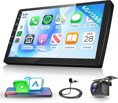 [6G+128G] 8-Core Android Car Radio 7 inch Wireless CarPlay Wireless Android Auto Double DIN Radio, Hodozzy Touch Screen Car Radio with Bluetooth,GPS,WiFi,DSP AM/RDS/FM Radio MirrorLink,with Camera in Saudi Arabia