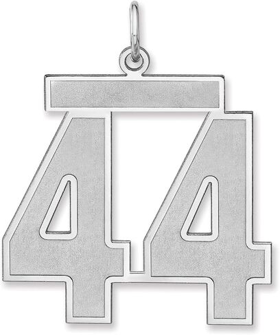 925 Sterling Silver with Rhodium-plated Satin Number 0 to 100 Charm Pendant in Saudi Arabia