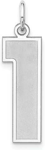 925 Sterling Silver with Rhodium-plated Satin Number 0 to 100 Charm Pendant in Saudi Arabia