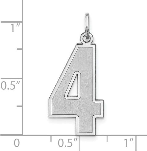 925 Sterling Silver with Rhodium-plated Satin Number 0 to 100 Charm Pendant in Saudi Arabia