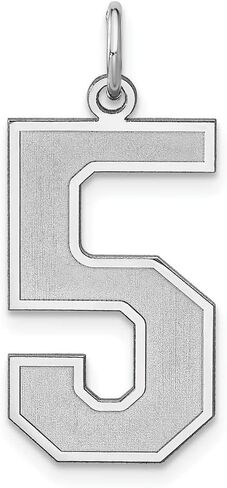 925 Sterling Silver with Rhodium-plated Satin Number 0 to 100 Charm Pendant in Saudi Arabia