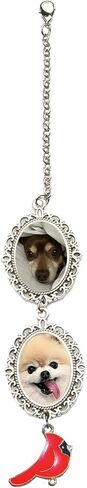custom dog memorial gifts for loss of dog car rearview mirror hanging accessories Personalized Car Photo pendant in remembrance car charms with Picture photo gifts in Saudi Arabia