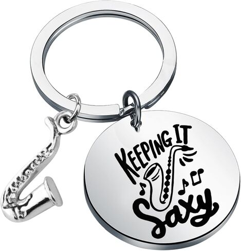 FUSTMW Sax Gifts Saxophone Keyring Saxophone Lover Gifts for Saxophone Players Alto Sax Keychain Musical Instrument Jewelry in Saudi Arabia