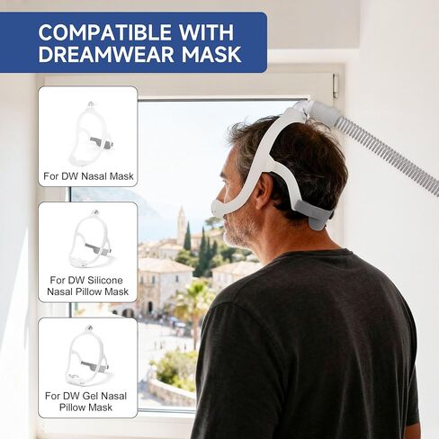أغطية رأس مطورة متوافقة مع قناع وسادة الأنف من Dreamwear - عبوة من قطعتين من حزام الرأس مع خطاف وحلقة قوية، غطاء رأس بديل سهل الضبط مع أذرع لأغطية الرأس Dreamwear in Saudi Arabia